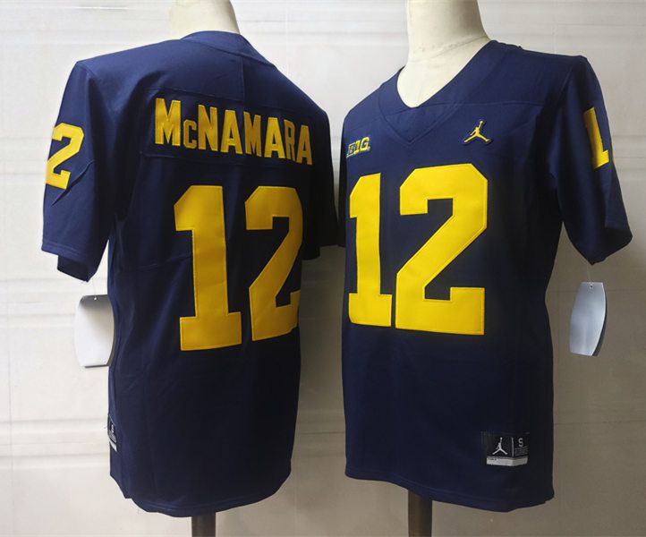 Men Michigan Wolverines #12 Mcnamara Blue 2024 Vapor NCAA Jersey